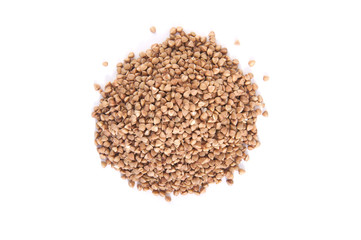 Buckwheat on white background..