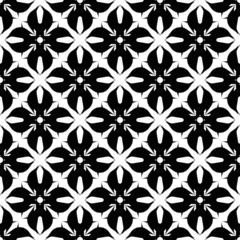 Black and white seamless pattern with flower style, abstract bac