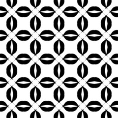 Black and white geometric seamless pattern, abstract background.