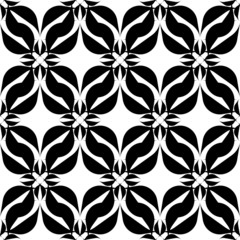 Black and white geometric seamless pattern, abstract background.