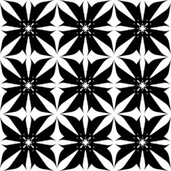 Black and white geometric seamless pattern, abstract background.