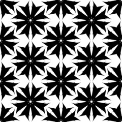 Black and white geometric seamless pattern, abstract background.