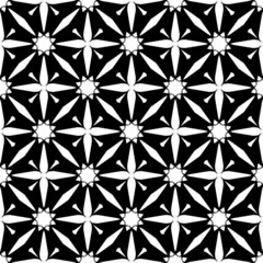 Black and white geometric seamless pattern, abstract background.