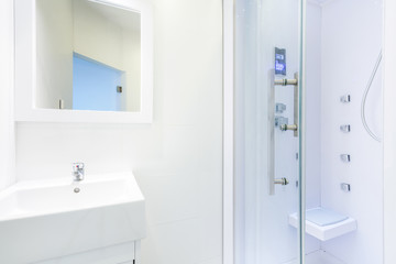 Shower with glass door