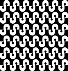 Fototapeta premium Black and white geometric seamless pattern, abstract background.