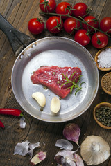 Excellent fried beef served with vegetables and spices