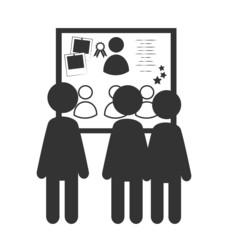 Flat office honor board icon isolated on white background