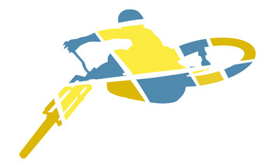 Bike silhouette pop art style