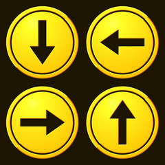 Directional Arrows Yellow Signs