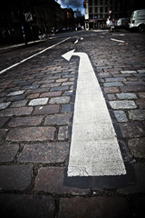 Arrow Sign, City Street in Berlin