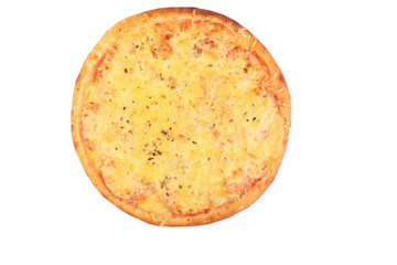 Итальянская пицца сырная на белом фоне