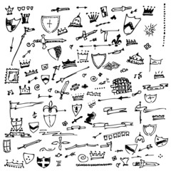 Collection of individual hand drawn elements