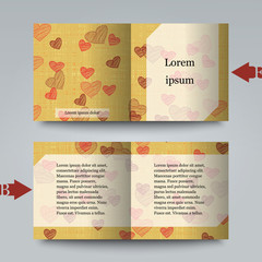 Brochure template with love background.