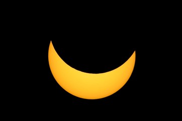 Fototapeta na wymiar The maximum phase of the solar eclipse in Katowice, Poland