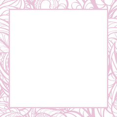 Hand drawn floral  pink border.