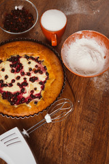 Red and black currant cake