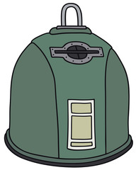 Green recycling garbage container