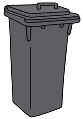 Black plastic dustbin