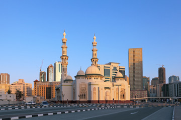 Fototapeta na wymiar Mosque, Sharjah city, United Arab Emirates