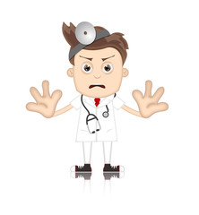 Ben Boy Angry Doctor Doc Medicone Hospital Cartoon