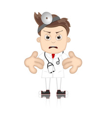 Ben Boy Angry Doctor Doc Medicone Hospital Cartoon