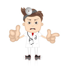Ben Boy Angry Doctor Doc Medicone Hospital Cartoon