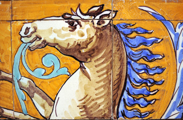 Cabeza de caballo, mosaico, azulejo