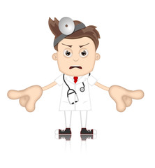 Ben Boy Angry Doctor Doc Medicone Hospital Cartoon