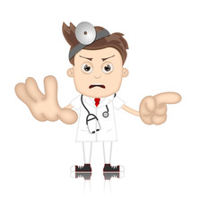 Ben Boy Angry Doctor Doc Medicone Hospital Cartoon