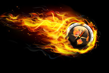 Compass on Fire