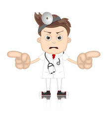 Ben Boy Angry Doctor Doc Medicone Hospital Cartoon