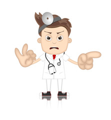 Ben Boy Angry Doctor Doc Medicone Hospital Cartoon