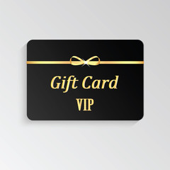 Gold VIP cards with shiny letters and ribbon