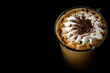dessert in a glass on white background