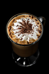 dessert in a glass on white background