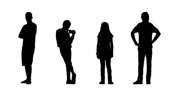 people standing outdoor silhouettes set 24