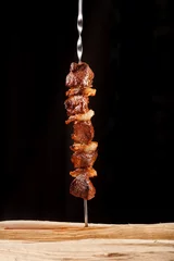 Crédence de cuisine en verre imprimé Viande Barbecue shish kebab grilled meat bbq