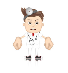 Ben Boy Angry Doctor Doc Medicone Hospital Cartoon