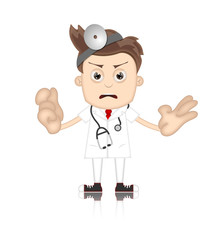 Ben Boy Angry Doctor Doc Medicone Hospital Cartoon