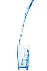Pouring water into glass