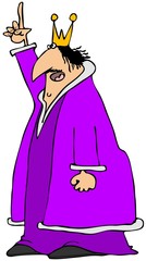 Scraggly King raising his arm