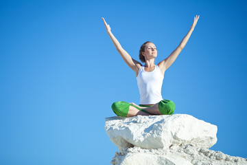 yoga woman on nature