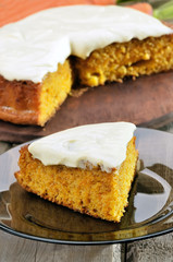 Carrot pie with icing