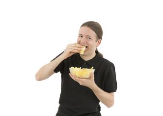 Man eating snack