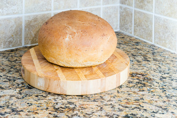A loaf of home baked bread