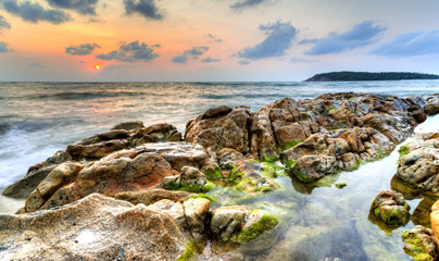 Sunrise on sea coast