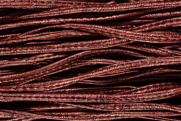 Leather straps close up as