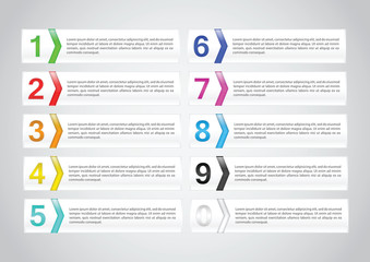 Set of banner with number infographics template