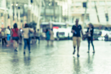 Blurred people walking in the shopping mall