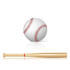 Baseball bat and baseball